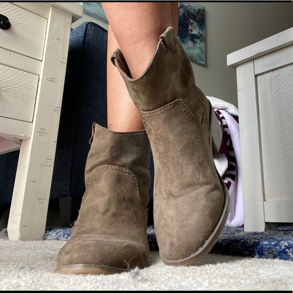 Olive green bootie